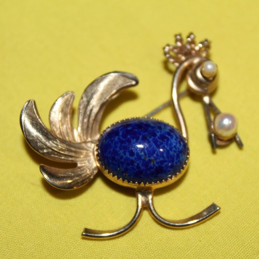PPC 12k gold filled bird brooch.